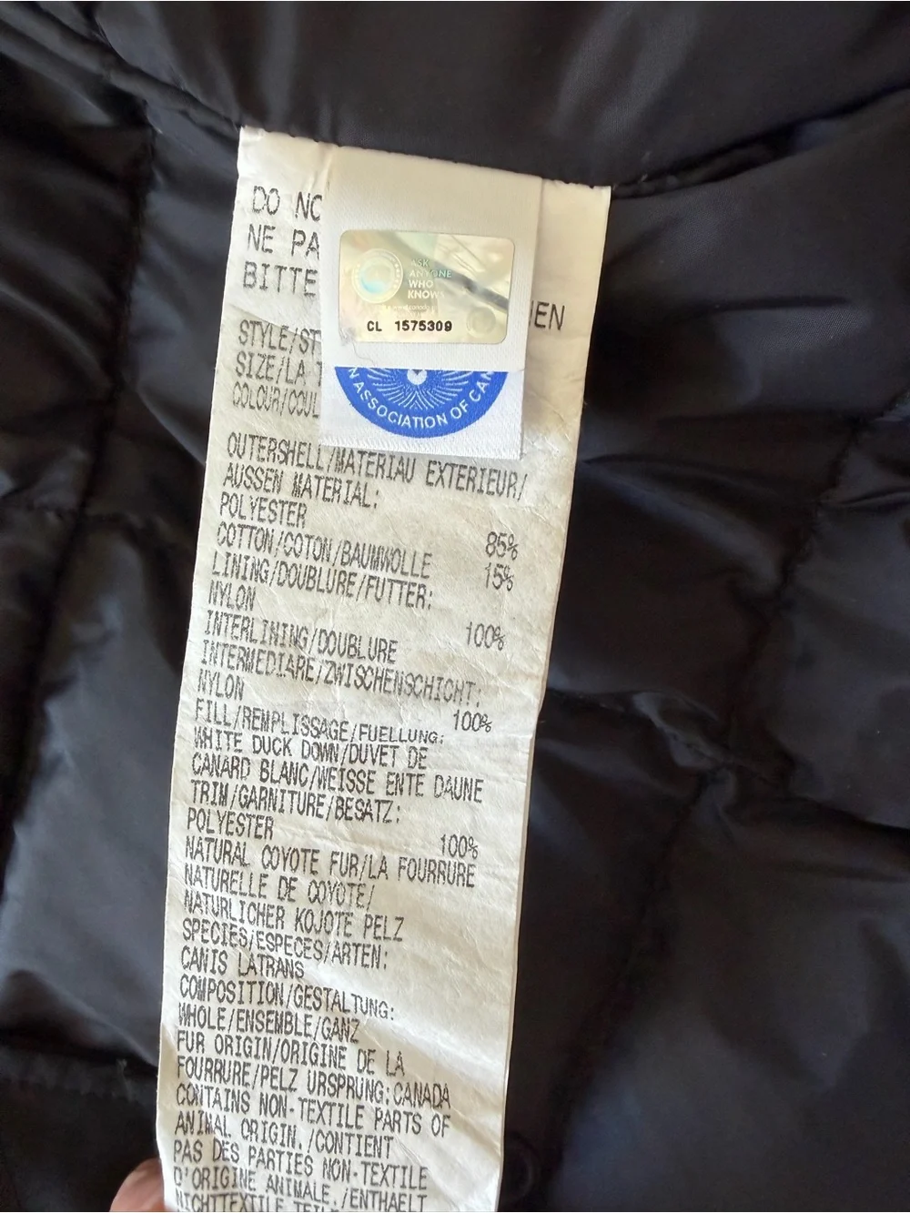 Canada Goose Kids 10/12 Medium Black Hooded Long Puffer Coat